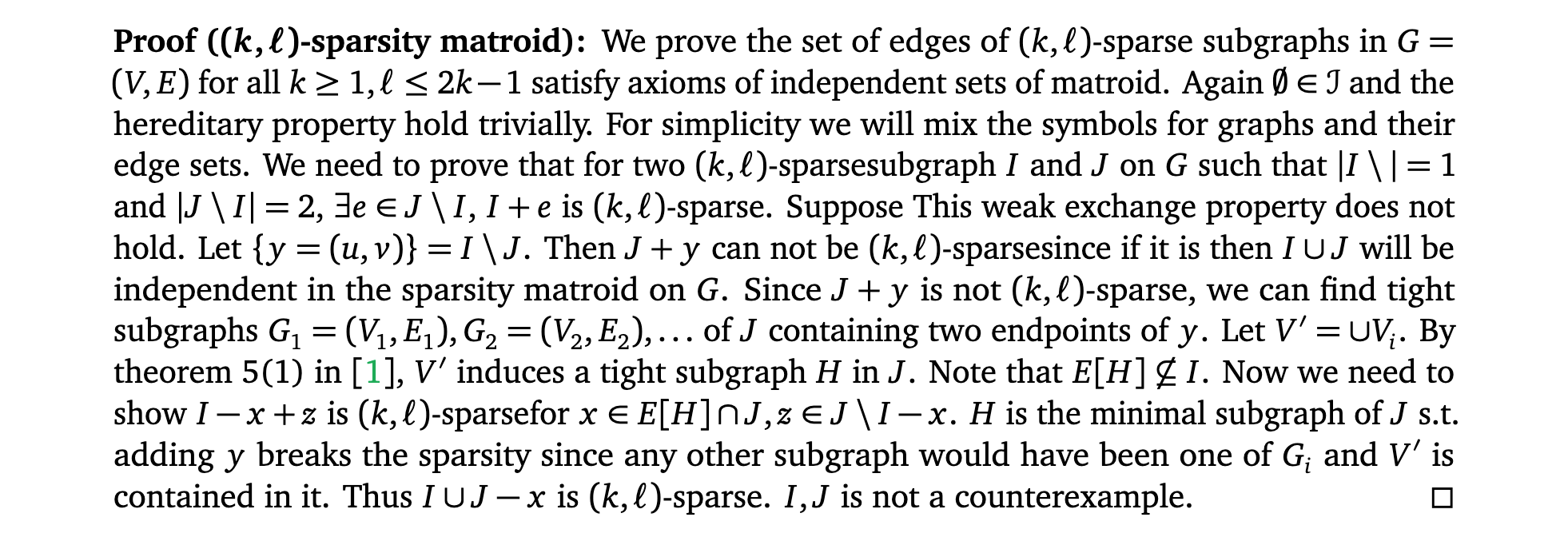 sparsity proofs